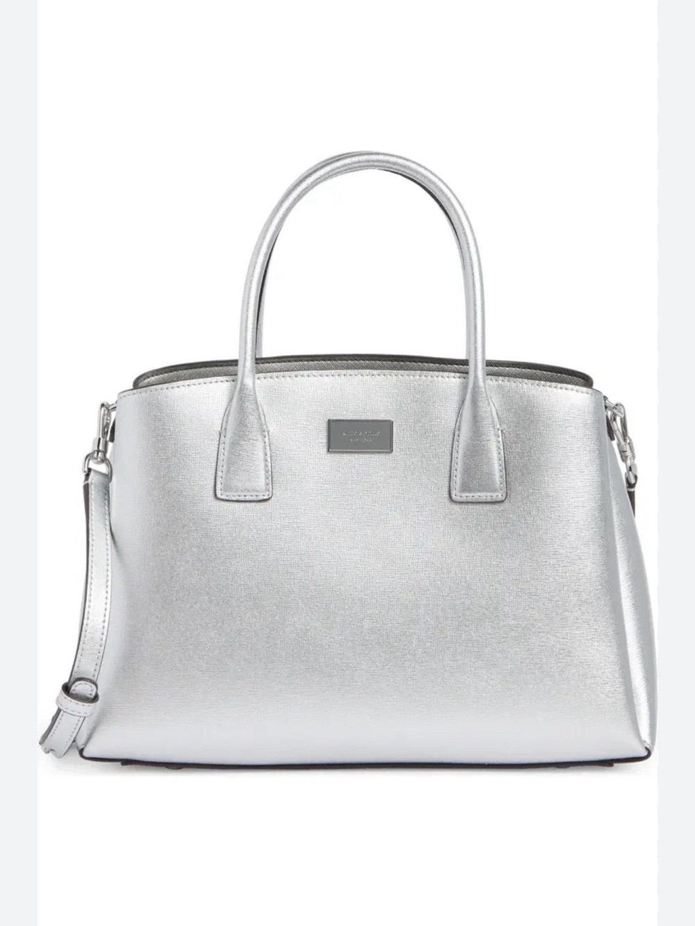 NWT kate spade Silver Metallic Satchel Tote